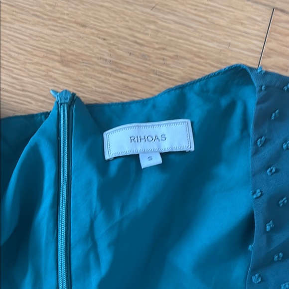 NWOT Rihoas Teal Long-Sleeve midi Dress - Picture 4 of 6